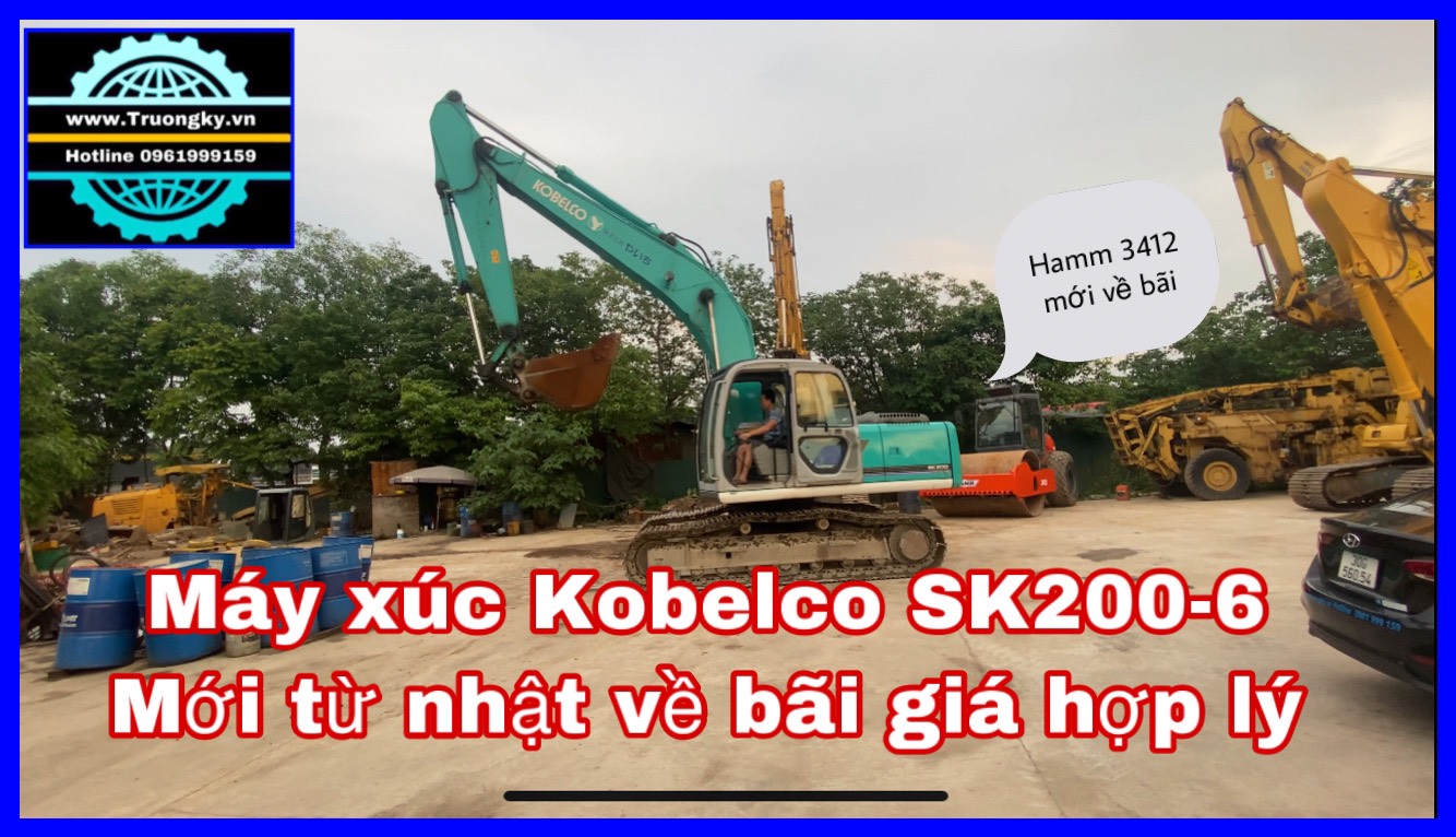 Máy xúc Kobelco SK200-6 mới về bãi